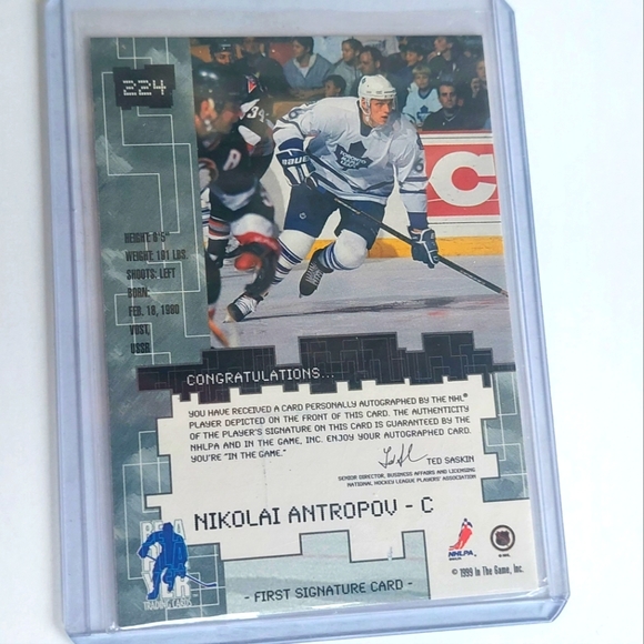 Nikolai Antropov Autograph In The Game Toronto Maple Leafs Autograph Hockey Card - Picture 2 of 2